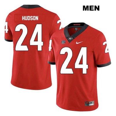 Men's Georgia Bulldogs NCAA #24 Prather Hudson Nike Stitched Red Legend Authentic College Football Jersey ZJD8154GE